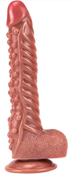 Ribby Dildo 22 x 5cm Brown