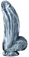 Silicone Dildo Fat Dick 18 x 6.5cm Black-White
