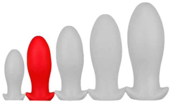 Silicone plug Saurus Egg M 12 x 5.5cm Red