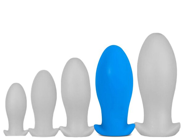 Silicone plug Saurus Egg XL 16.5 x 7.5cm Blue