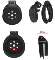 Flat Zone Chastity Cage 2.5 cm Black