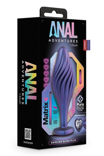 Anal Adventures Matrix Swirling Bling Plug Sapphire 3,8cm
