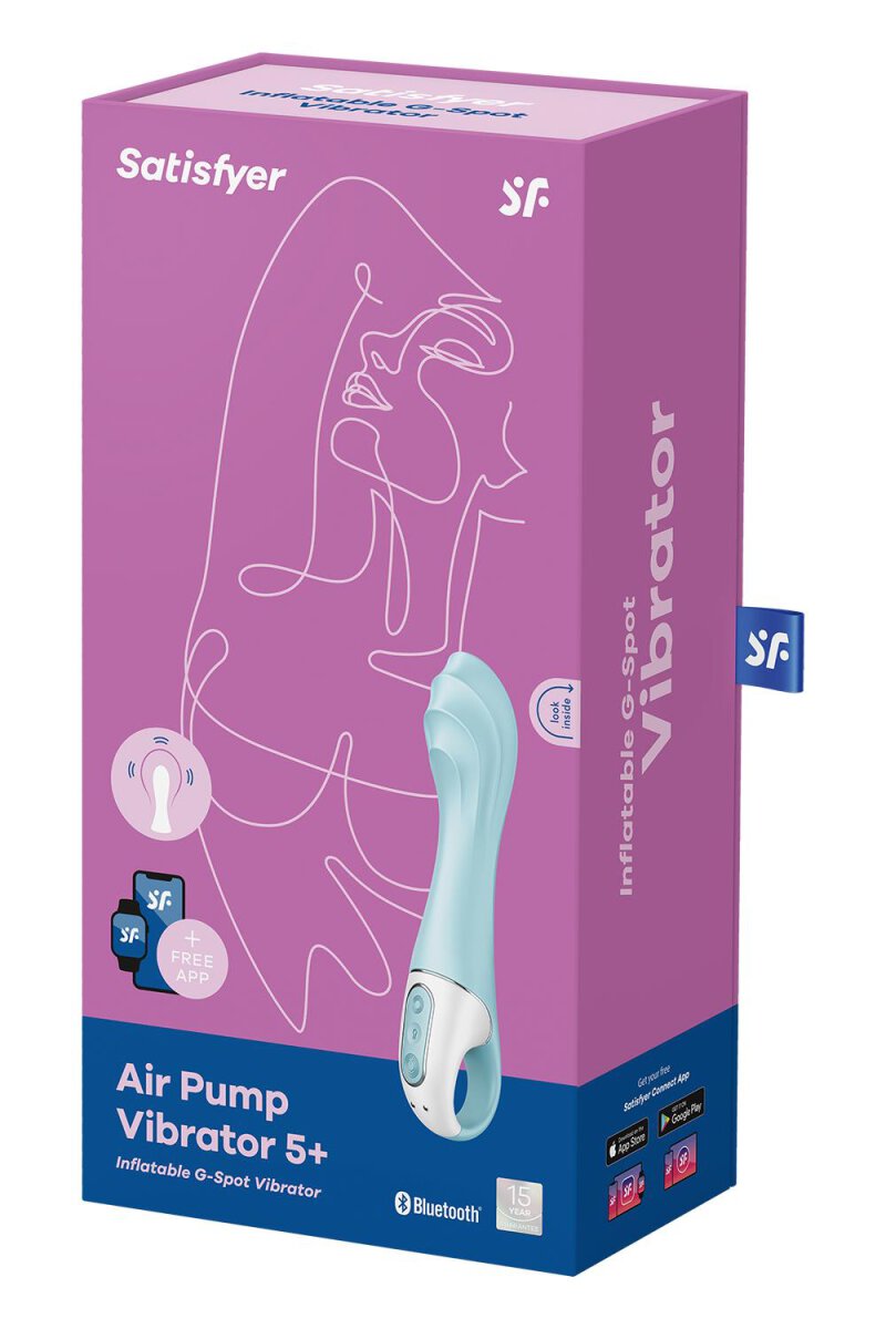 SATISFYER AIR PUMP VIBRATOR 5 CONNECT APP BLUE, 42,95