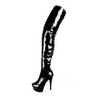 Erogance Stretchlack Thigh High Stiefel D3063 Größe 36 - 44