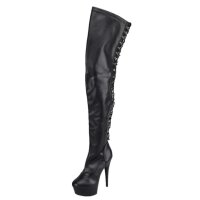 Erogance Stretch PU Thigh High Stiefel D3063...