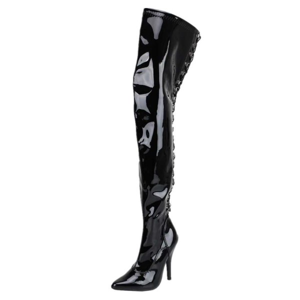 Erogance Stretchlack Thigh High Stiefel S3063 Größe 36 - 46
