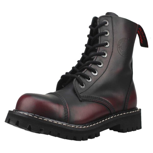 Angry Itch 08-Loch Leder Stiefel Burgundy Rub-Off Größe 36 - 48