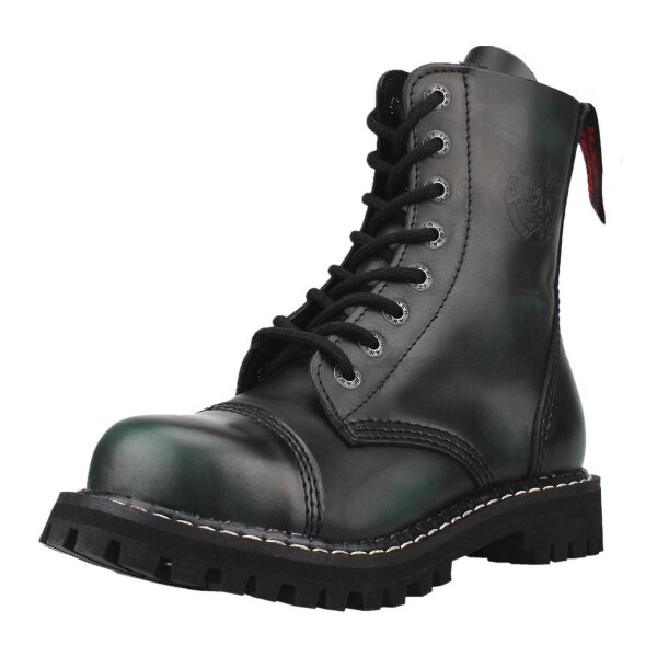 Angry Itch 08-Loch Leder Stiefel Dark Green Rub-Off Größe 36 - 48