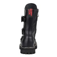 Angry Itch 10-Loch 3-Buckle Leder Stiefel Schwarz Größe 36 - 48