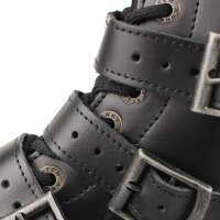 Angry Itch 14-Loch 5-Buckle Leder Stiefel Schwarz Größe 36 - 48