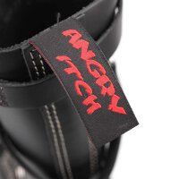 Angry Itch 14-Loch 3-Straps Leder Stiefel Schwarz Größe 36 - 48
