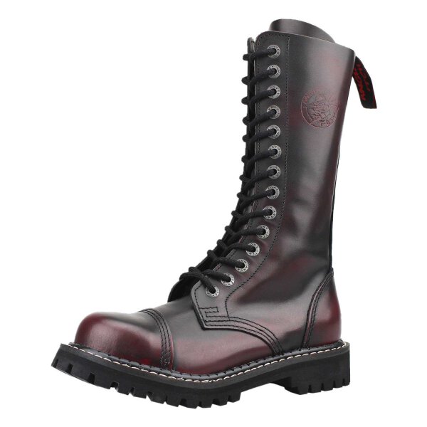 Angry Itch 14-Loch Leder Stiefel Burgundy Rub-Off Größe 36 - 48