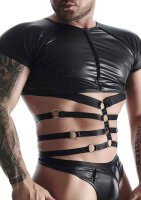 Wetlook Mens Strappy T-Shirt Black S - XXL