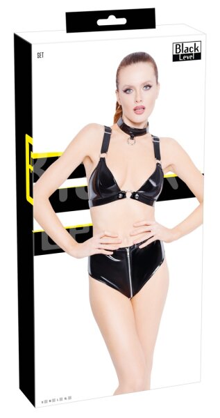 Vinyl Bra Set S
