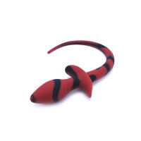 Anal Plug Dog Tail Black/Red 3,2 cm