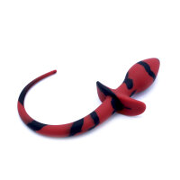 Anal Plug Dog Tail Black/Red 3,2 cm