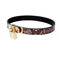 Collar One-size Narrow Gold/Pink Reptile