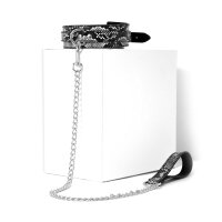 Collar Black/Silver Reptile with Leash
