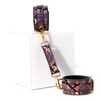 Hand Cuffs Gold/Pink Reptile
