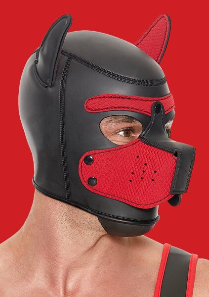 Shots Ouch! Neopren Hunde-Maske rot