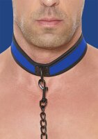 Shots Ouch! neoprene collar with leash blue