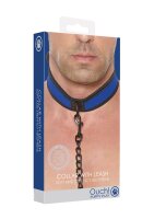Shots Ouch! neoprene collar with leash blue