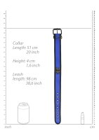 Shots Ouch! neoprene collar with leash blue