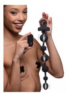 10X Dark Rattler Vibrating Silicone Anal Beads w/ Remote