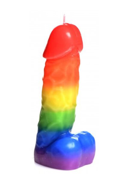 Master Series Pride Pecker Rainbow Drip Candle - 363 g