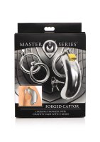 Master Series Locking Stainless Steel Chastity Cage w/ 3...