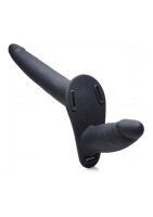 Strap U Pegger Beginner Doppeldildo mit Harness und Fernbedienung schwarz