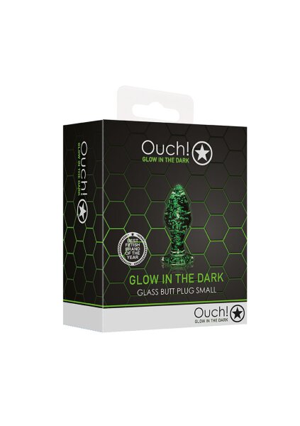 Glass Butt Plug - Glow in the Dark - Small - 2,5 cm