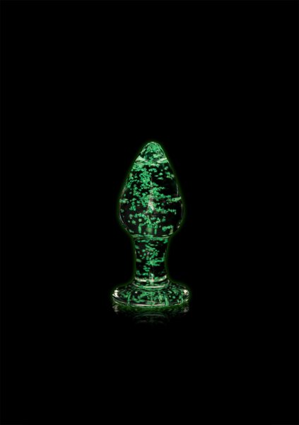 Glass Butt Plug - Glow in the Dark - Medium - 3,2 cm