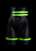 Thigh Cuffs with Belt and Handcuffs Glow in the Dark L/XL