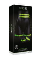 Thigh Cuffs with Belt and Handcuffs Glow in the Dark L/XL