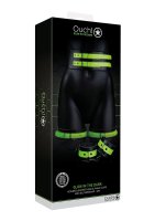 Thigh Cuffs with Belt and Handcuffs Glow in the Dark S/M