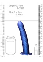 Shots Ouch! Gedrehter hohler Strap-On blau 20 cm