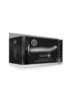 Shots Ouch! Textured Curved Hollow Strap-On gray 20 cm