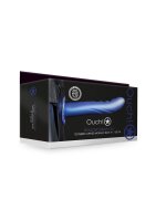 Shots Ouch! Textured Curved Hollow Strap-On blue 20 cm