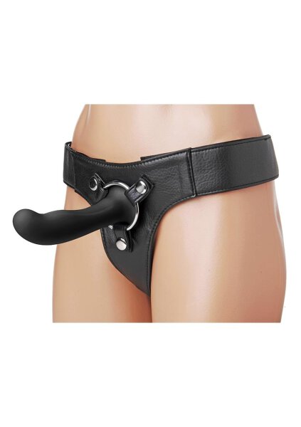 Strap U Heart On Silikon Dildo schwarz 14,5 cm