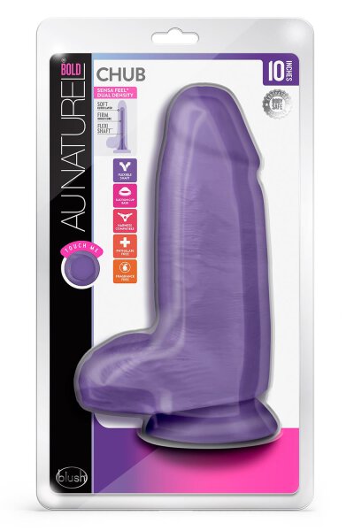 Au Naturel Bold Chub 10" Dildo Purple - 25,4 cm