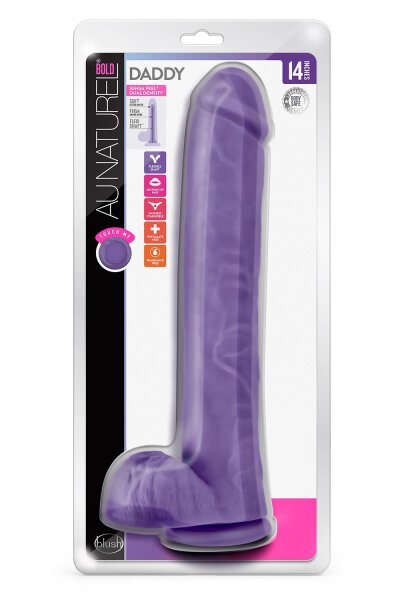 Au Naturel Bold Daddy 14" Dildo Purple - 35,5 cm