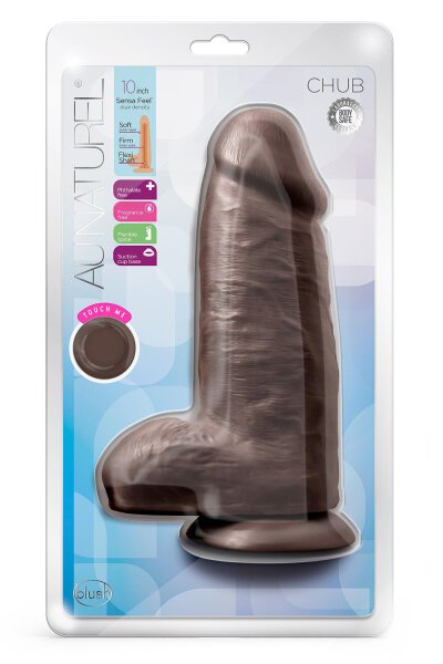 Au Naturel Chub 10" Dildo Chocolate - 24,1 cm