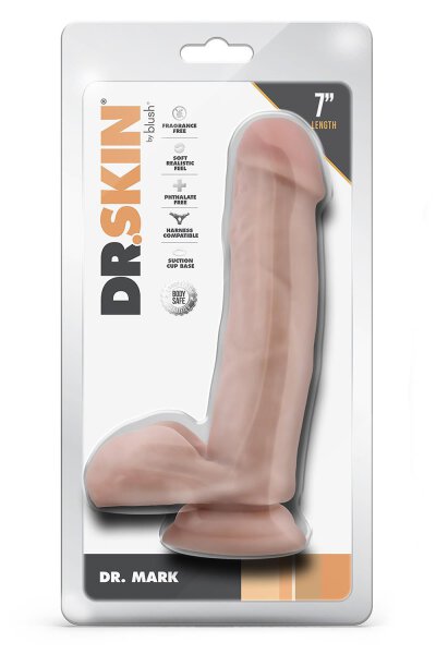 Dr. Skin Dr. Mark 7 Inch Dildo With Balls Beige - 17,7 cm