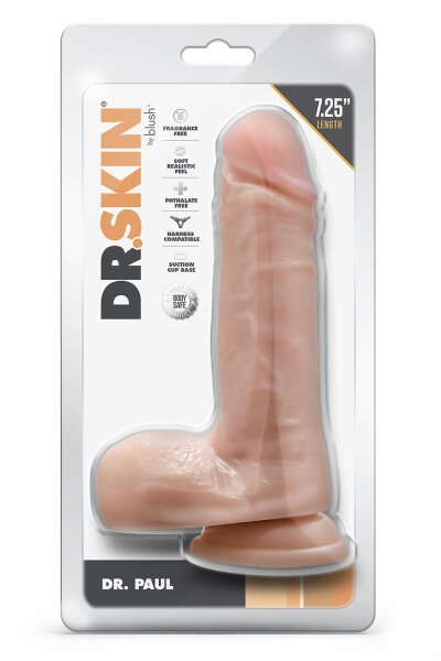 Dr. Skin Dr. Paul 7,25 Inch Dildo With Balls Beige - 18,4 cm