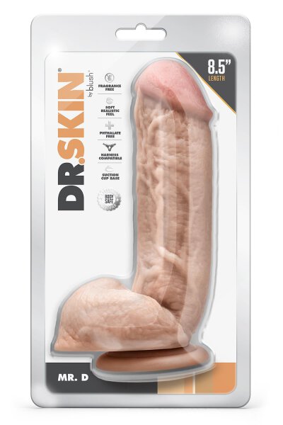 Dr. Skin Dr. D 8,5 Inch Dildo With Balls Beige - 21,6 cm
