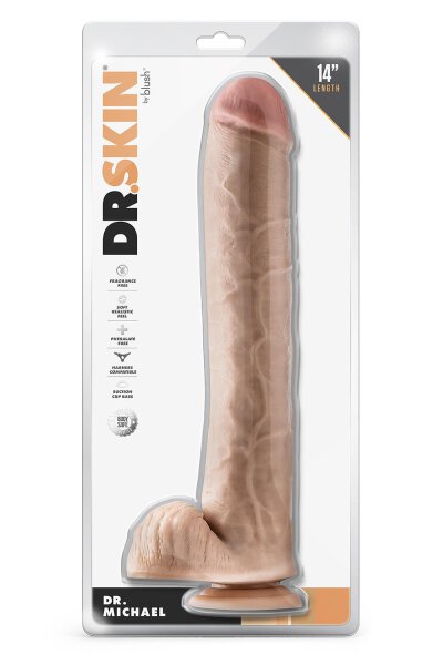 Dr. Skin Dr. Michael 14 Inch Dildo With Balls Beige - 35,5 cm