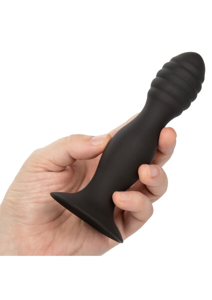 Ribbed Anal Stud Black - 13,25 cm