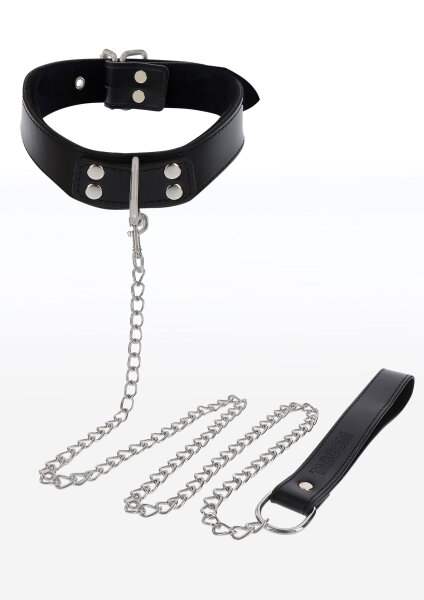 Elegant Collar and Chain Leash Black