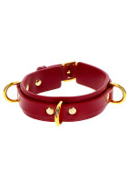 Taboom D-Ring Halsband Deluxe rot, gold